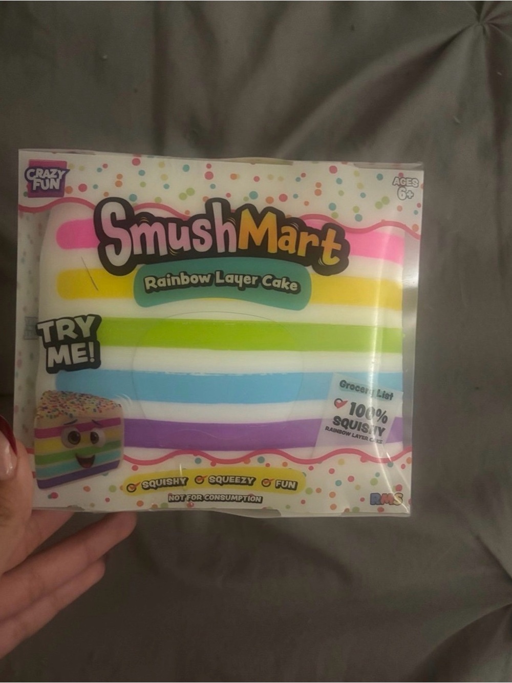 Crazy Fun SmushMart Rainbow Layer Cake Squishy Toy - Multicolor